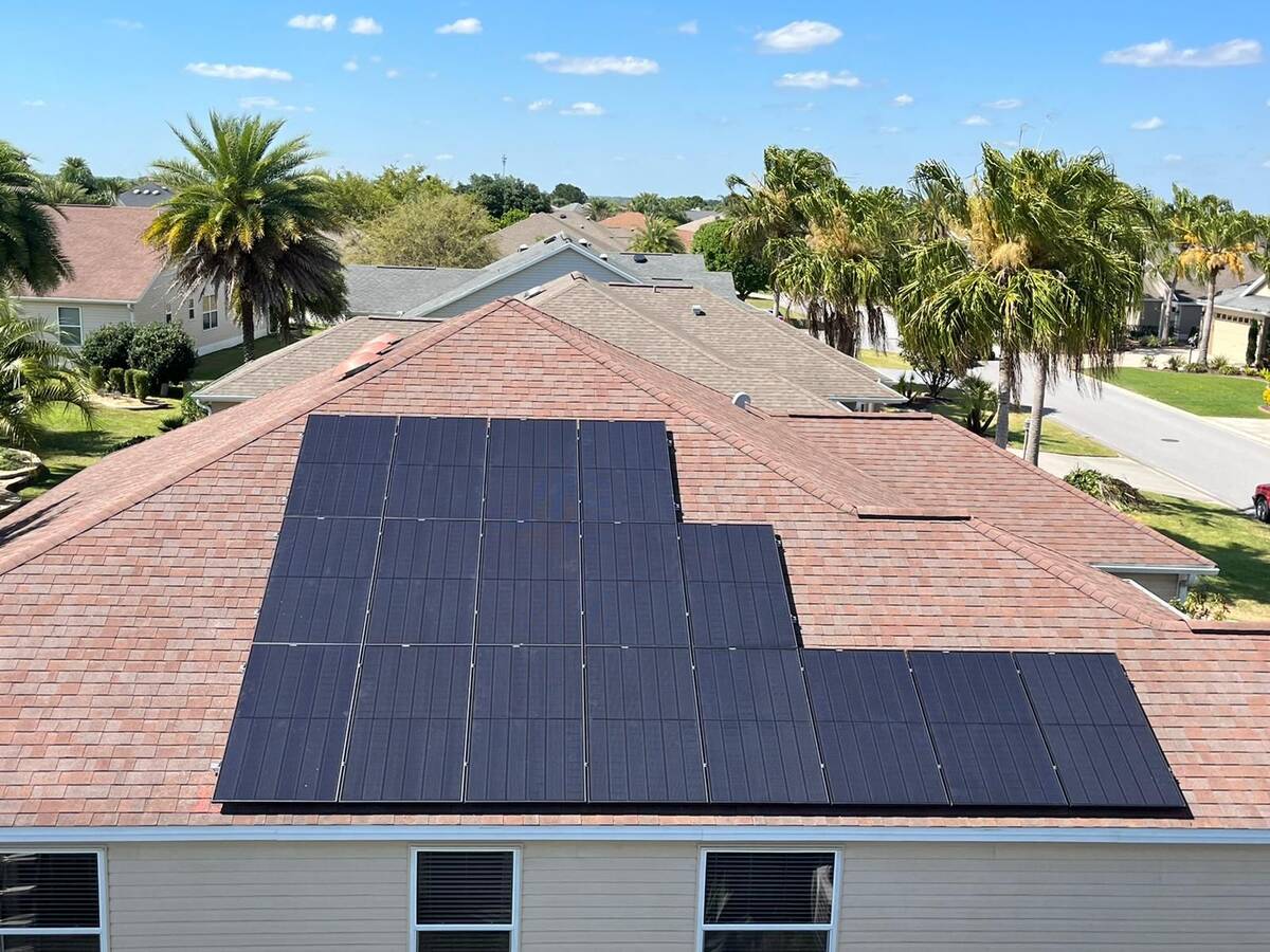 Solar panels on a Florida roof